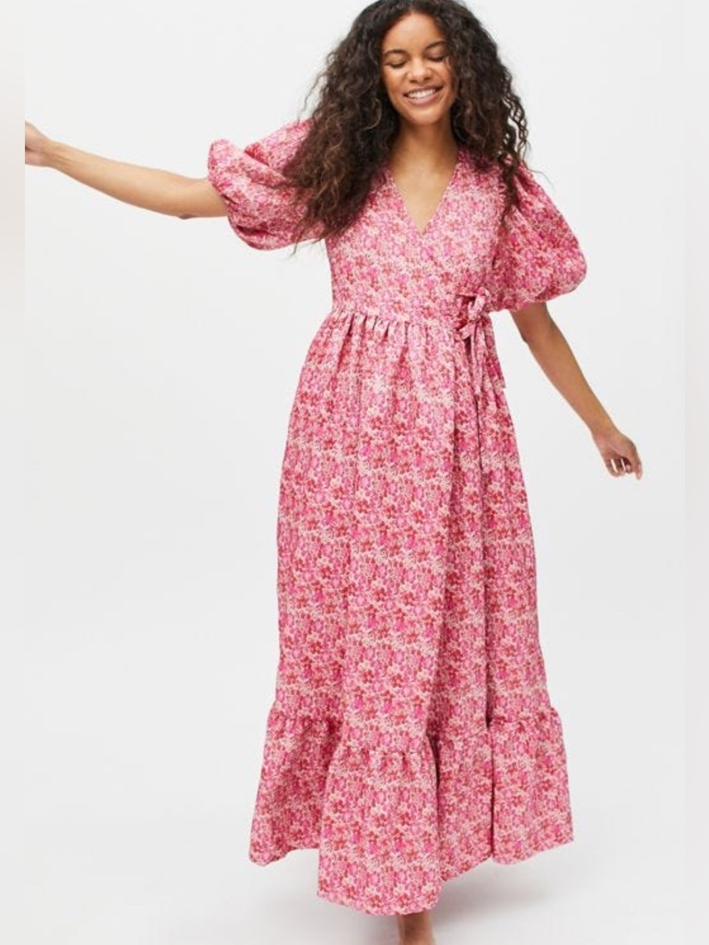 Sister Jane DREAM Bud Burst Jacquard Wrap Dress Size Small - Picture 4 of 13